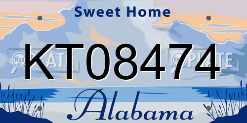 KT08474 Alabama License Plate