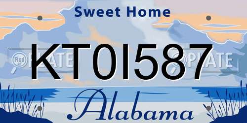 KT0I587 Alabama License Plate