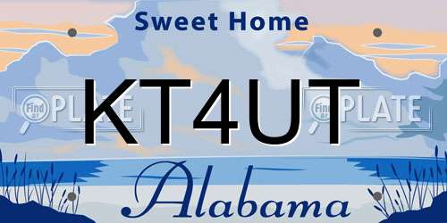 KT4UT Alabama License Plate