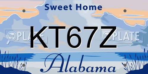 KT67Z Alabama License Plate