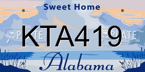 KTA419 Alabama License Plate