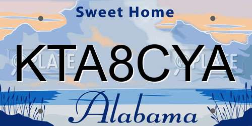 KTA8CYA Alabama License Plate