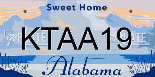 KTAA19 Alabama License Plate