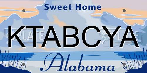KTABCYA Alabama License Plate