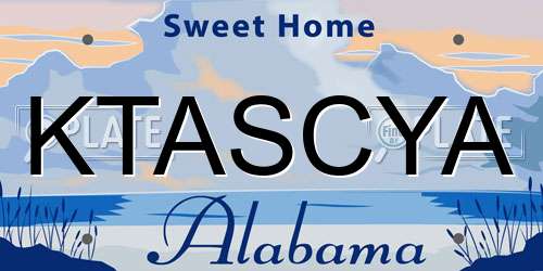 KTASCYA Alabama License Plate