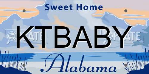 KTBABY Alabama License Plate