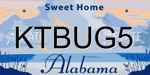 KTBUG5 Alabama License Plate