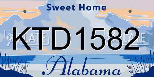 KTD1582 Alabama License Plate