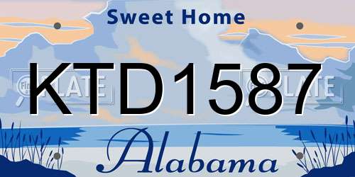 KTD1587 Alabama License Plate