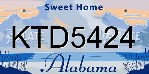 KTD5424 Alabama License Plate