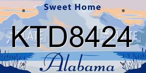 KTD8424 Alabama License Plate