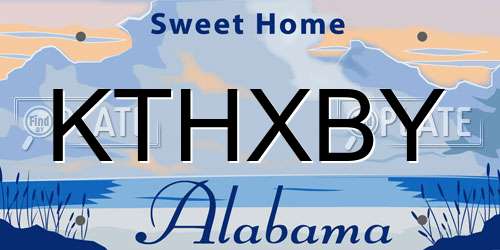 KTHXBY Alabama License Plate