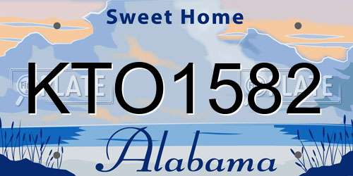 KTO1582 Alabama License Plate
