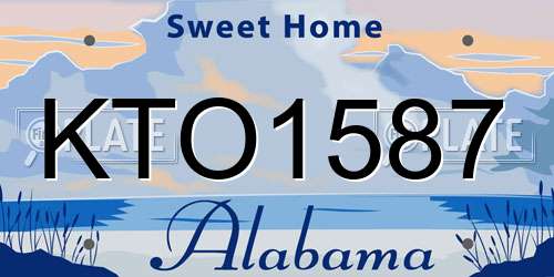 KTO1587 Alabama License Plate