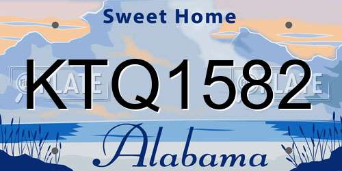 KTQ1582 Alabama License Plate