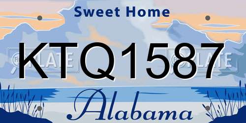 KTQ1587 Alabama License Plate
