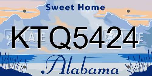 KTQ5424 Alabama License Plate