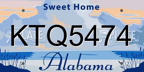 KTQ5474 Alabama License Plate