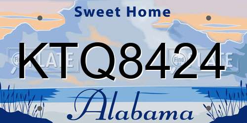 KTQ8424 Alabama License Plate