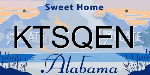 KTSQEN Alabama License Plate