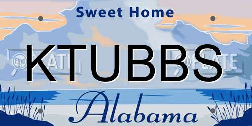 KTUBBS Alabama License Plate