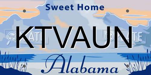 KTVAUN Alabama License Plate