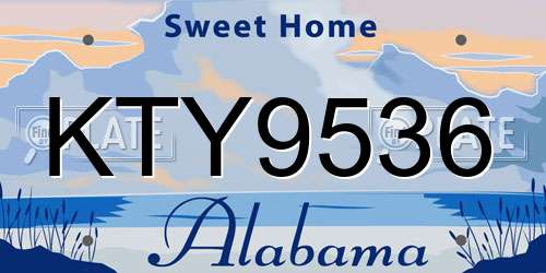KTY9536 Alabama License Plate