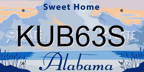 KUB63S Alabama License Plate