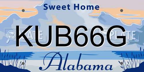 KUB66G Alabama License Plate