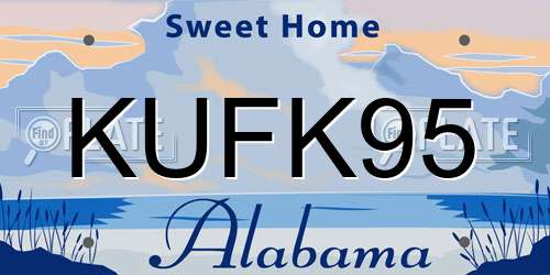 KUFK95 Alabama License Plate