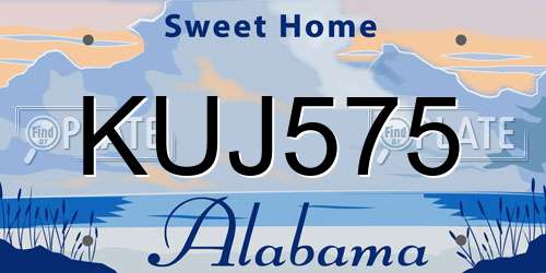 KUJ575 Alabama License Plate