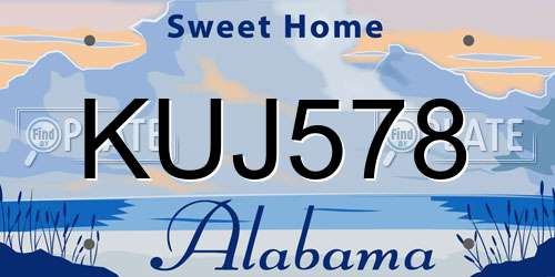 KUJ578 Alabama License Plate