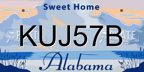 KUJ57B Alabama License Plate