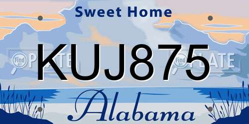 KUJ875 Alabama License Plate
