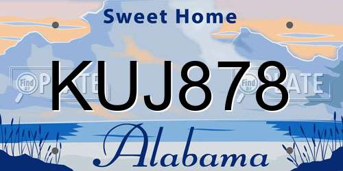 KUJ878 Alabama License Plate