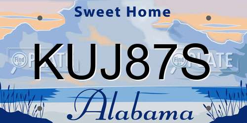 KUJ87S Alabama License Plate