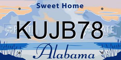 KUJB78 Alabama License Plate