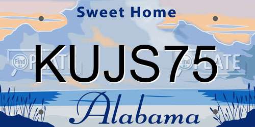 KUJS75 Alabama License Plate