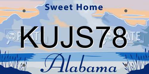 KUJS78 Alabama License Plate