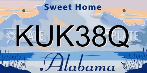 KUK38Q Alabama License Plate