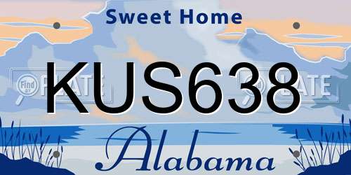 KUS638 Alabama License Plate
