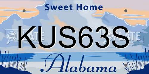 KUS63S Alabama License Plate