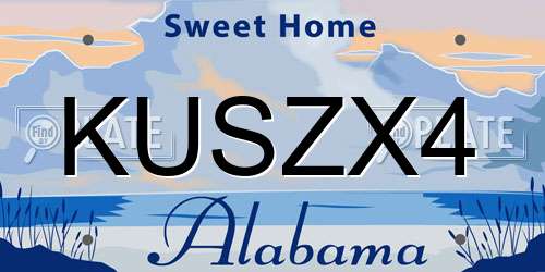 KUSZX4 Alabama License Plate