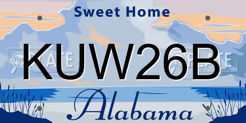 KUW26B Alabama License Plate