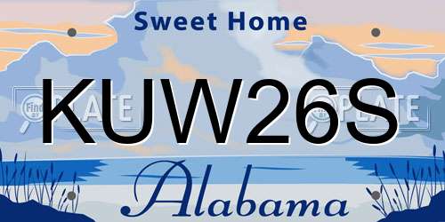 KUW26S Alabama License Plate