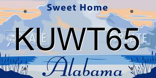 KUWT65 Alabama License Plate