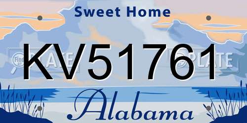 KV51761 Alabama License Plate