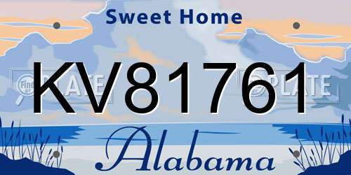 KV81761 Alabama License Plate