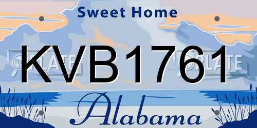 KVB1761 Alabama License Plate