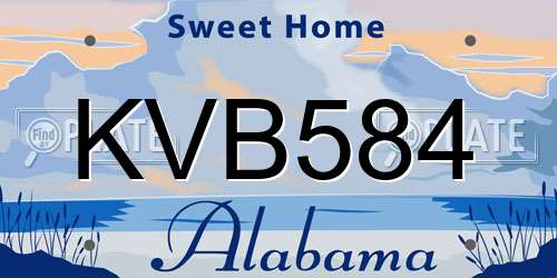 KVB584 Alabama License Plate